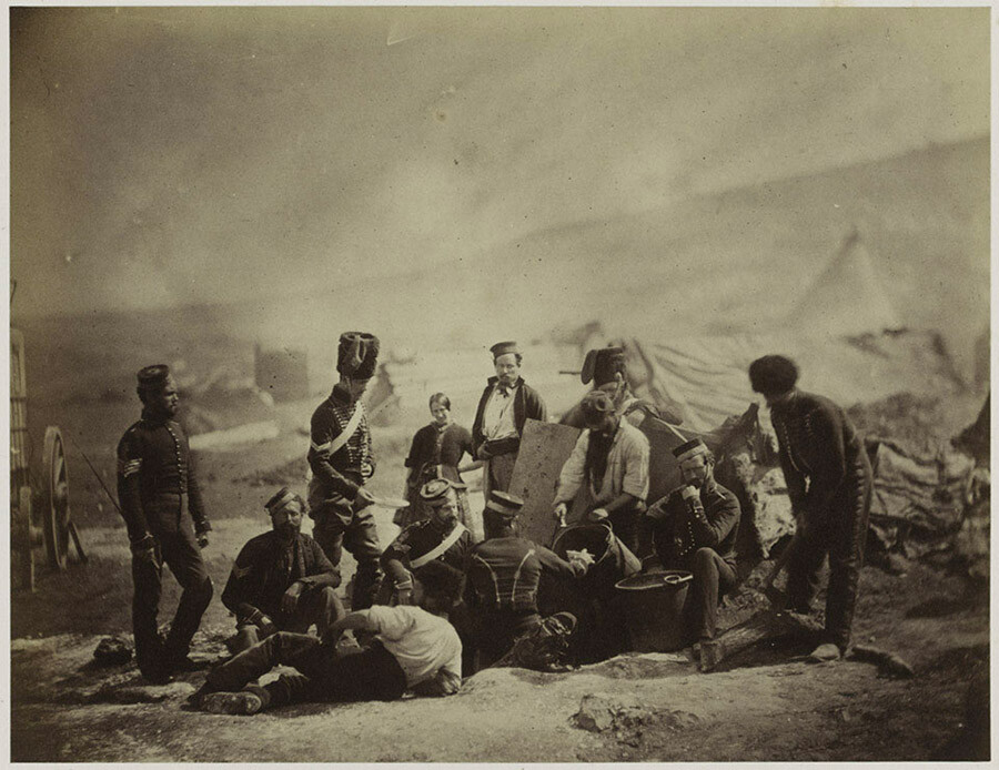 Cucina da campo dell'8° Reggimento  (The King’s Royal Irish) Light Dragoons britannico, durante la Guerra di Crimea, 1855