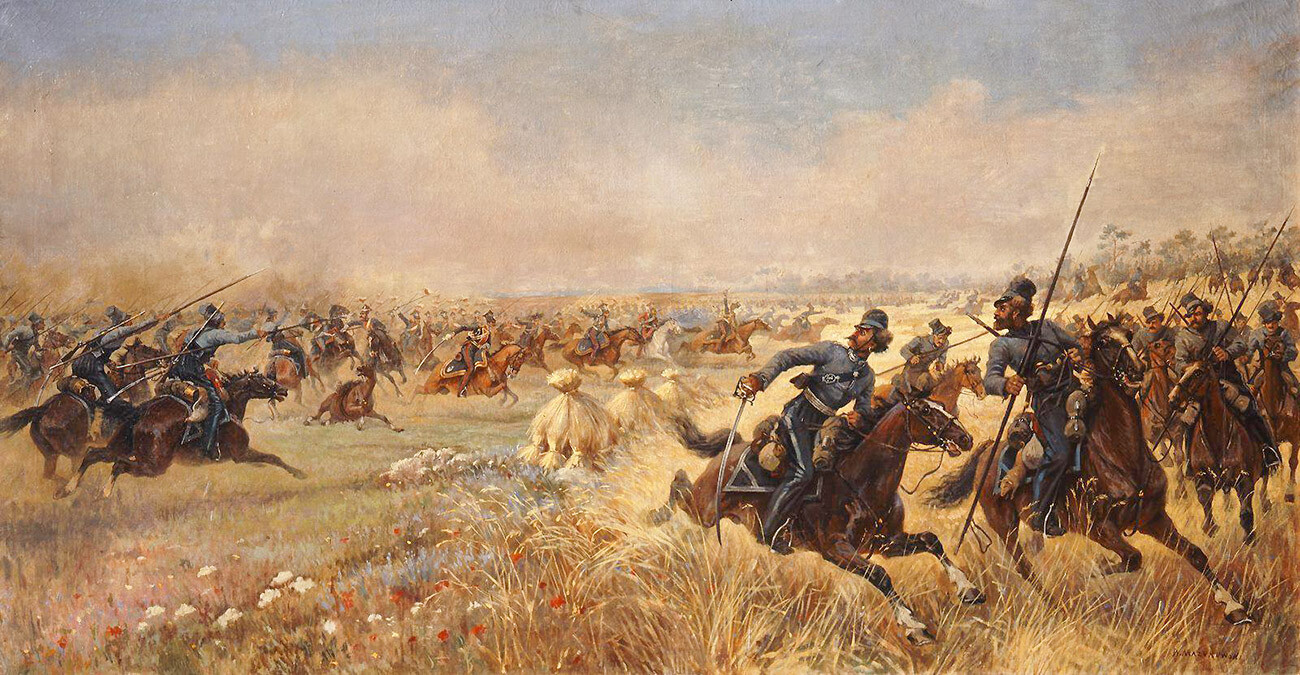 The Cossack fall of Platov near Mir on July 9, 1812.