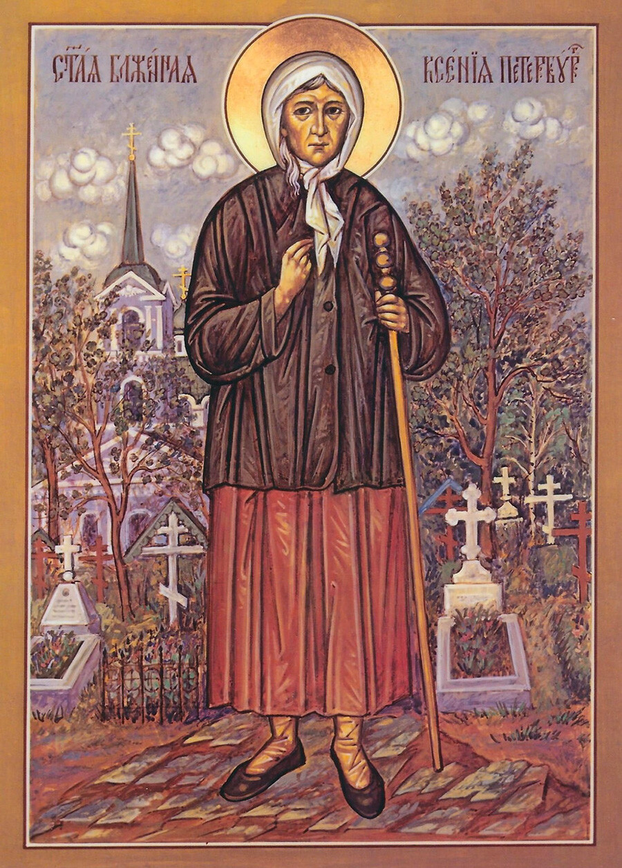 Ikone der heiligen Xenija von St. Petersburg.
