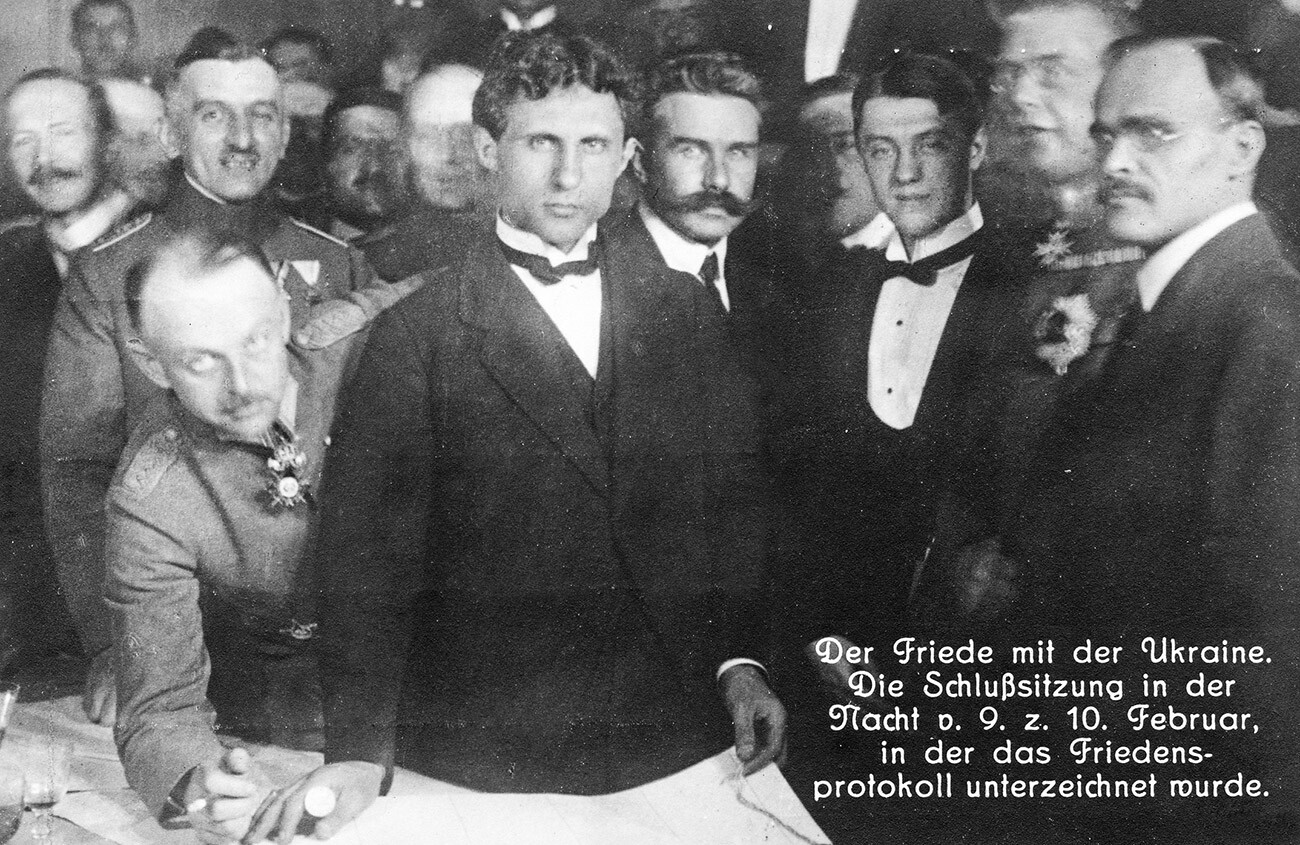 Signing of the peace treaty between Ukraine and the Central Powers in Brest-Litovsk.