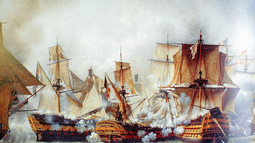 Scene of the Battle of Trafalgar.
