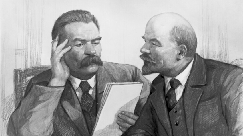 Maxim Gorki und Wladimir Lenin. Pjotr Wassiljew, 1954