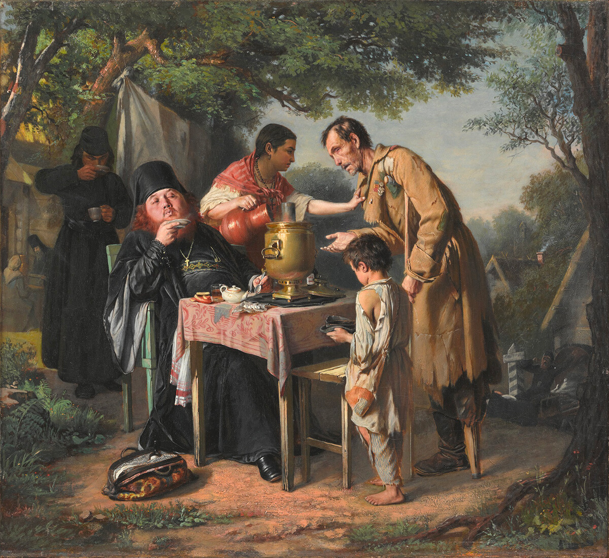 “L’ora del tè a Mytishchi”, dipinto di Vasilij Perov del 1862

