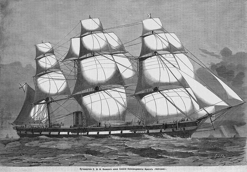 Fragata rusa ‘Svetlana’ en 1871.