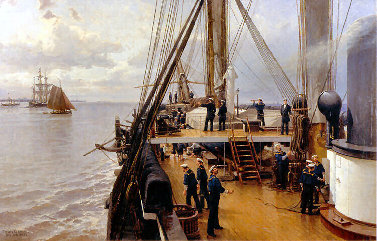 No convés da fragata Svetlana, Aleksandr Begrov, 1884
