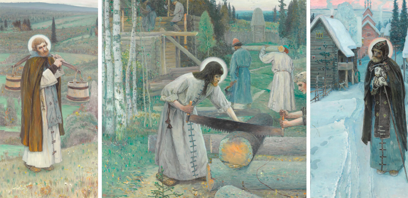 『三連祭壇画　ラドネジの聖セルギイの労働』1890年