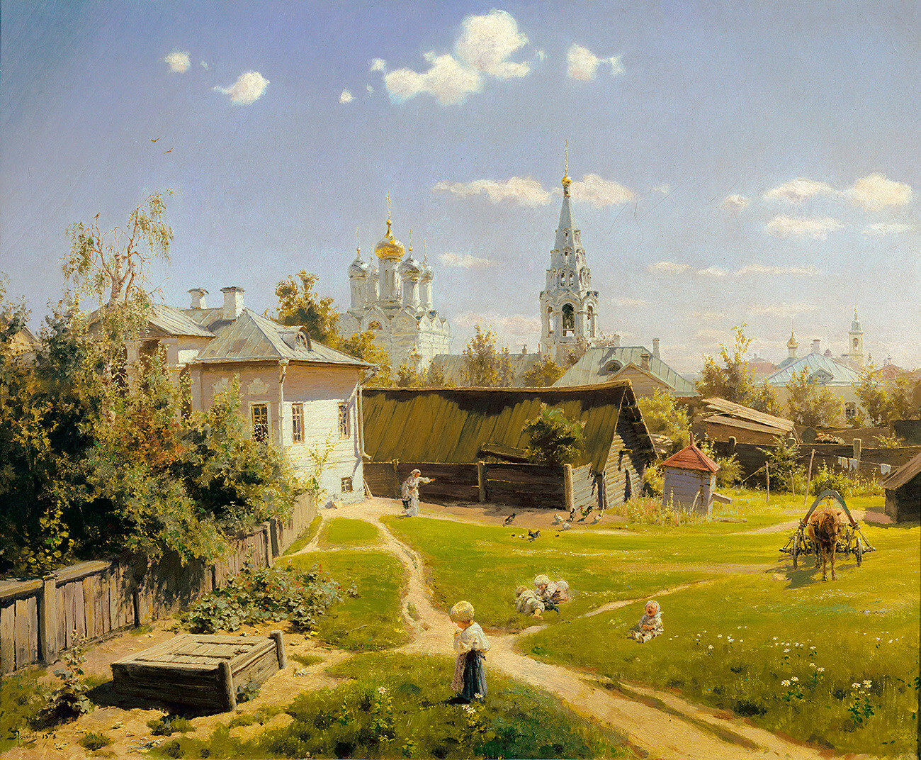 Vasili Polenov. Patio de Moscú. 1878