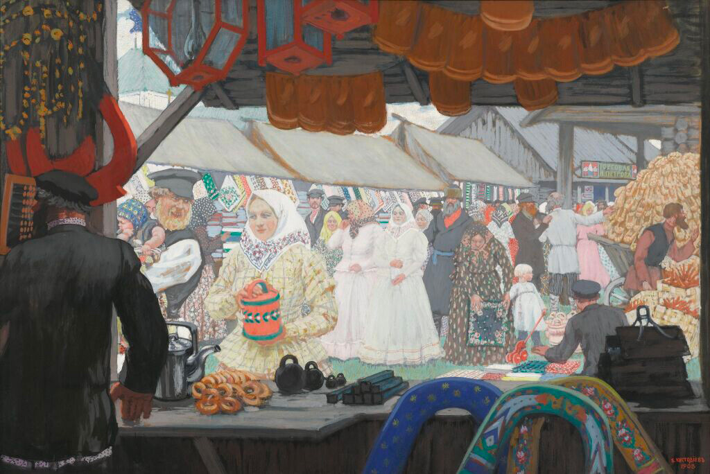 “Fiera”, dipinto del 1906 di Boris Kustodiev (1878-1927)