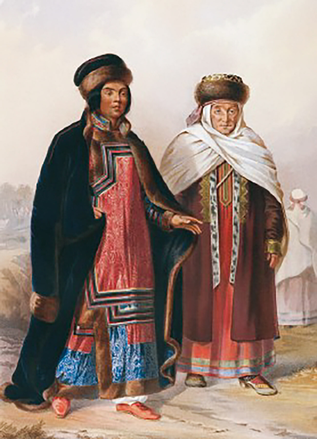 Illustrazione che riproduce i costumi dei tatari siberiani dei governatorati dello Enisej e di Tomsk