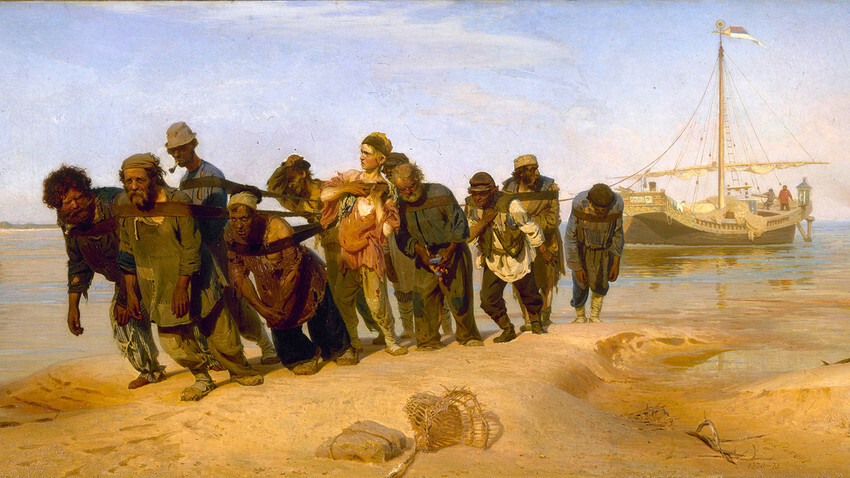 移動派を代表するイリヤー・レーピン『ヴォルガの舟曳き』1870〜1873年