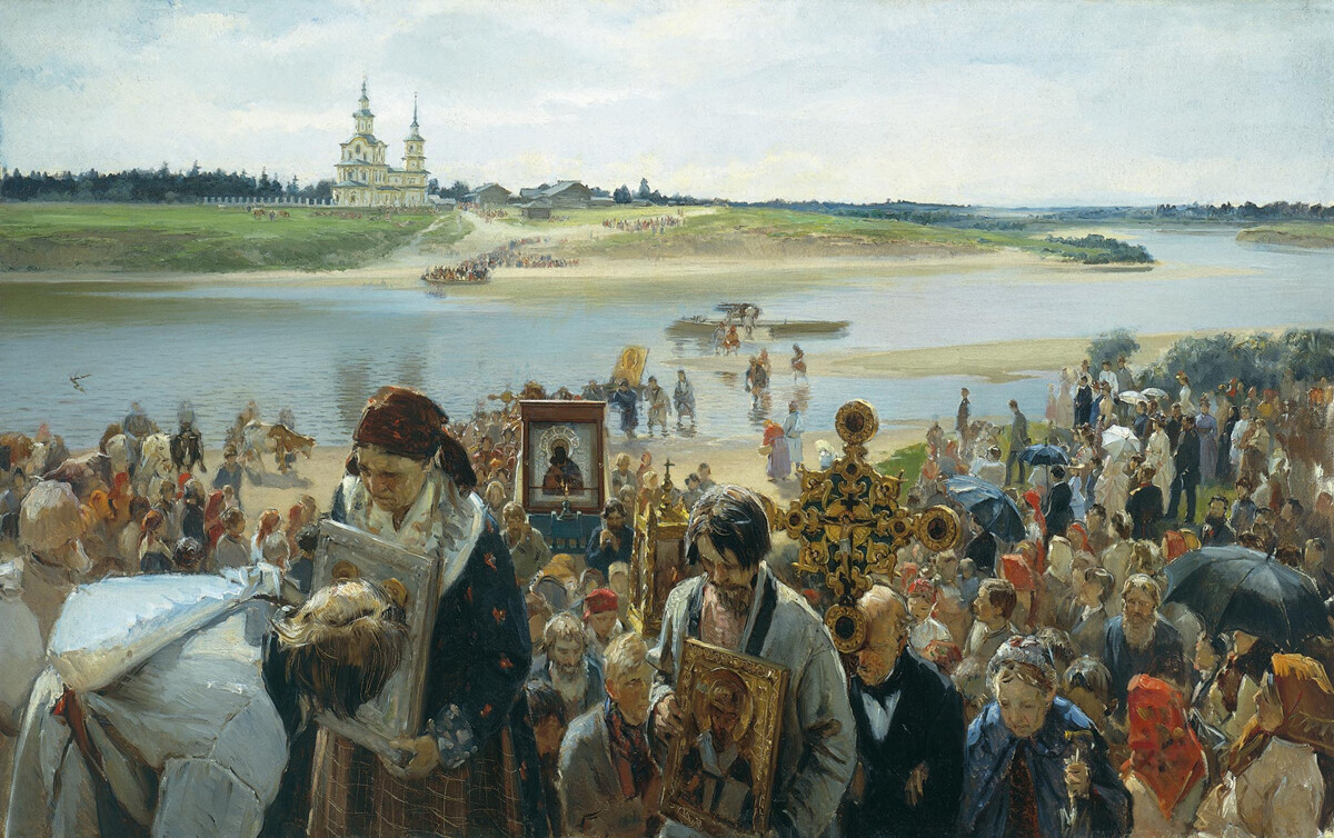 'The walk of the cross,' 1893, by Ivan Pryanishnikov
