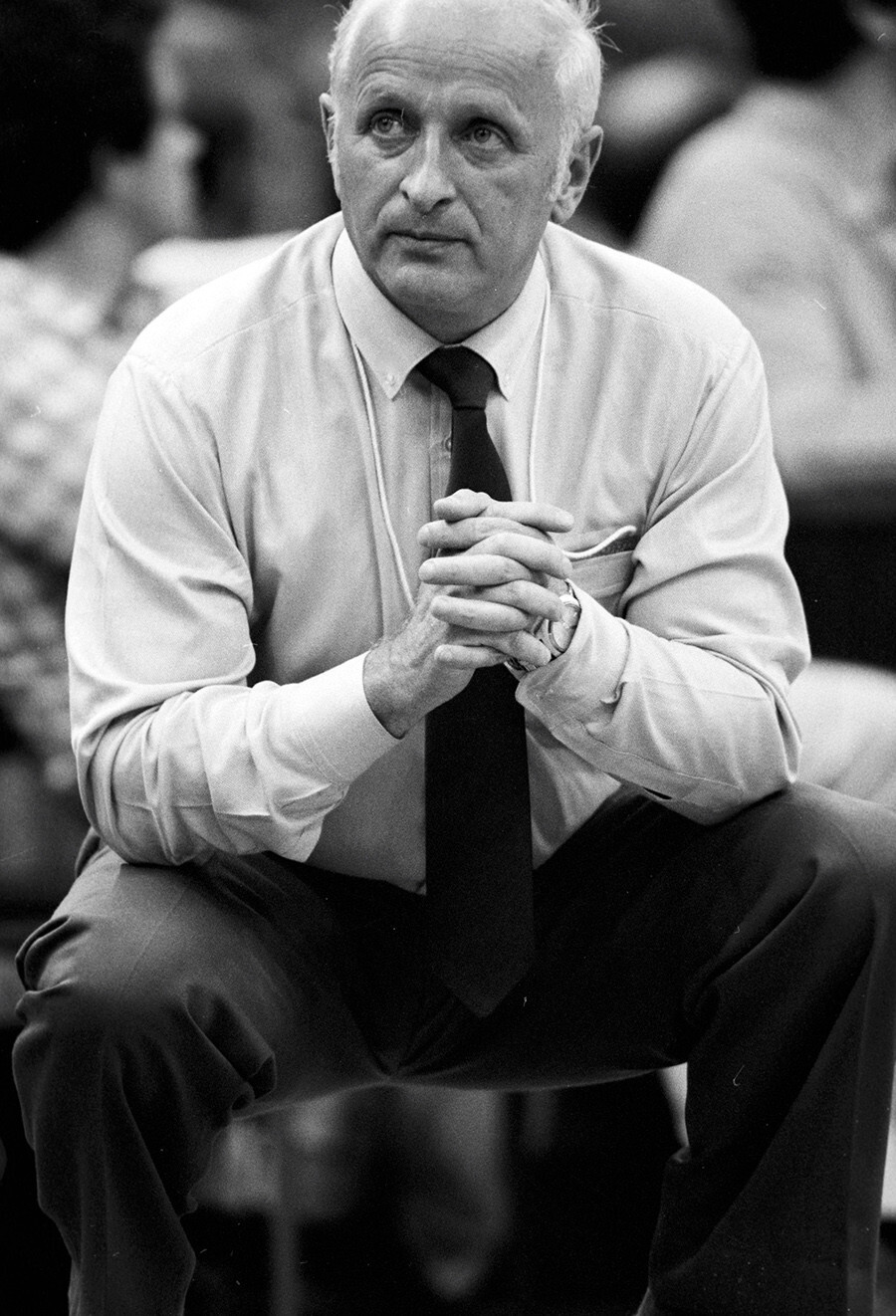 Alexánder Gómelski, entrenador principal del equipo olímpico soviético de baloncesto.