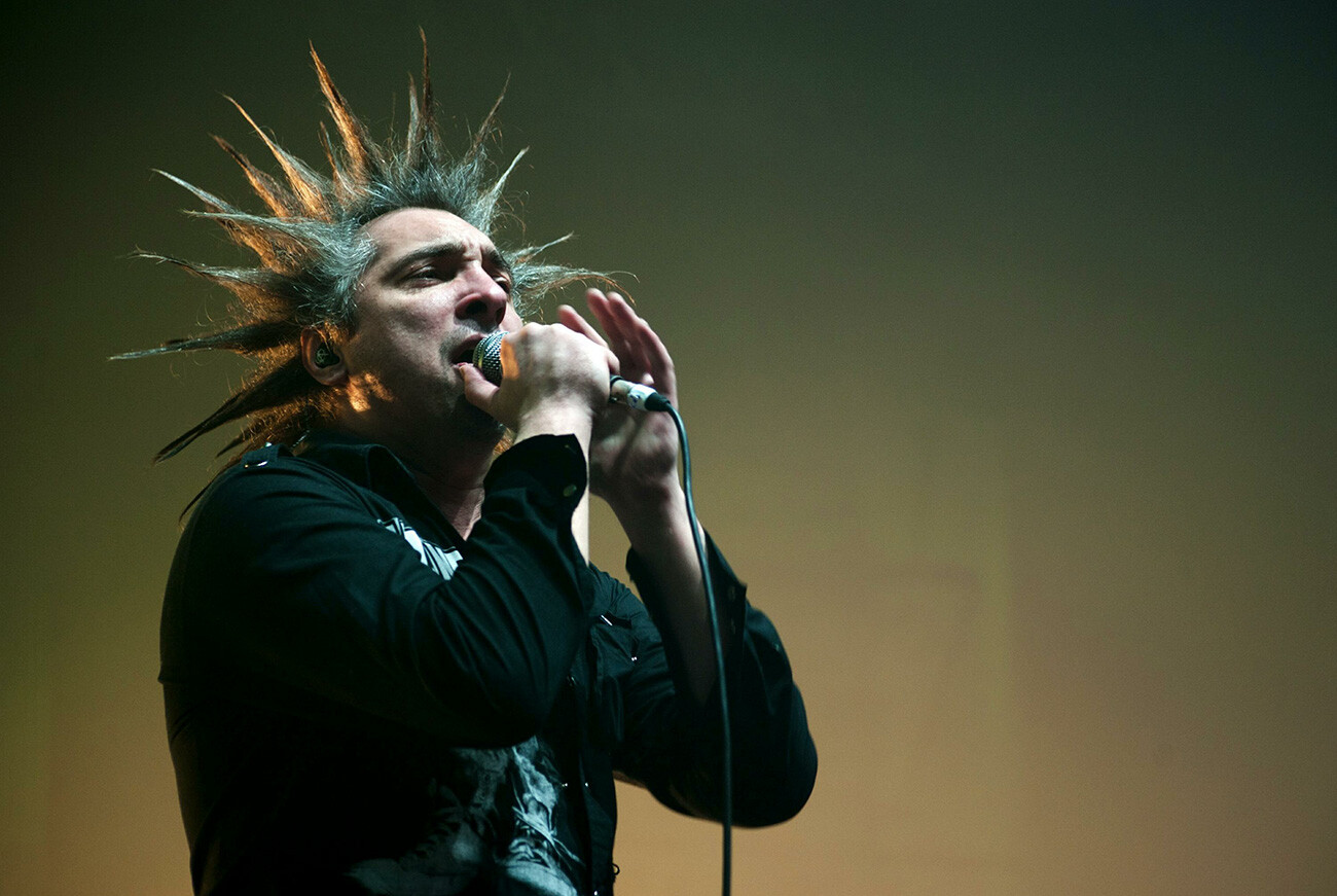 Rusija, Sankt Peterburg. Rock festival Čortova Djužina. Na sliki: Goršenjev (Goršok) 
