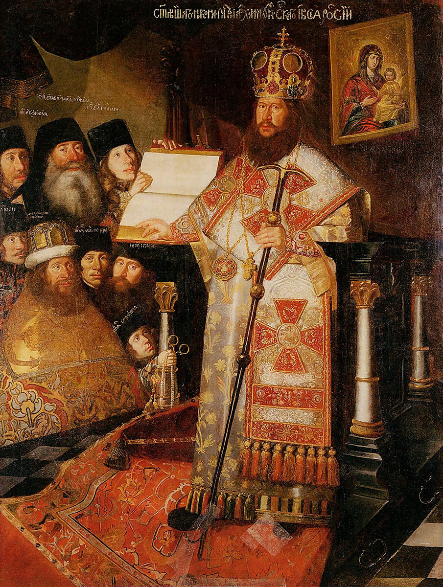 El patriarca Nikon con el clero.
