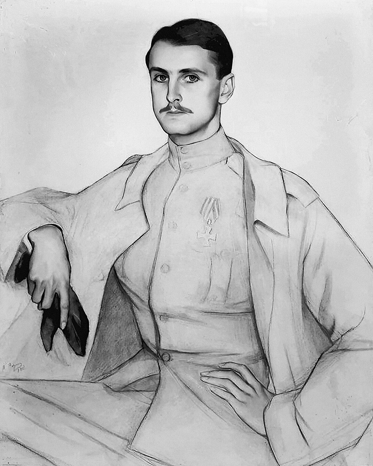 Ritratto del principe russo Sergej Platonovich Obolenskij (1890-1978) da giovane. Dopo la morte del padre, nel 1913, usò il cognome Obolenskij-Neledinskij-Meletzkij

