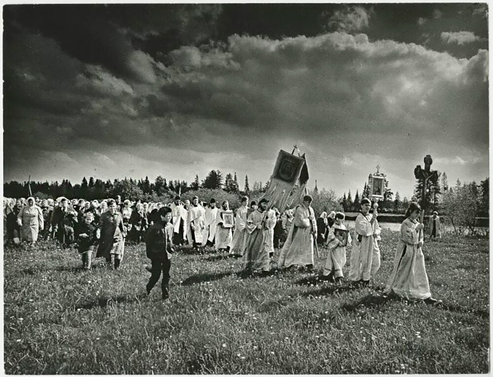 Procession de la croix vers la rivière Velikaïa, années 1980