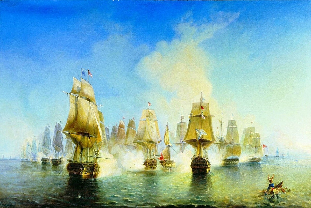 Bataille d'Athos en 1807 (durant la guerre russo-turque de 1806-1812) par Alexeï Bogolioubov