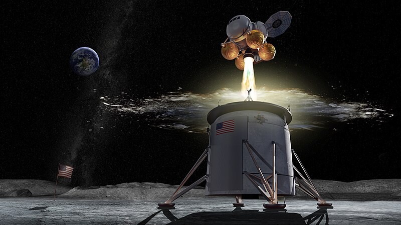 Visión artística de la etapa de ascenso del Advanced Exploration Lander del programa estadounidense Artemis