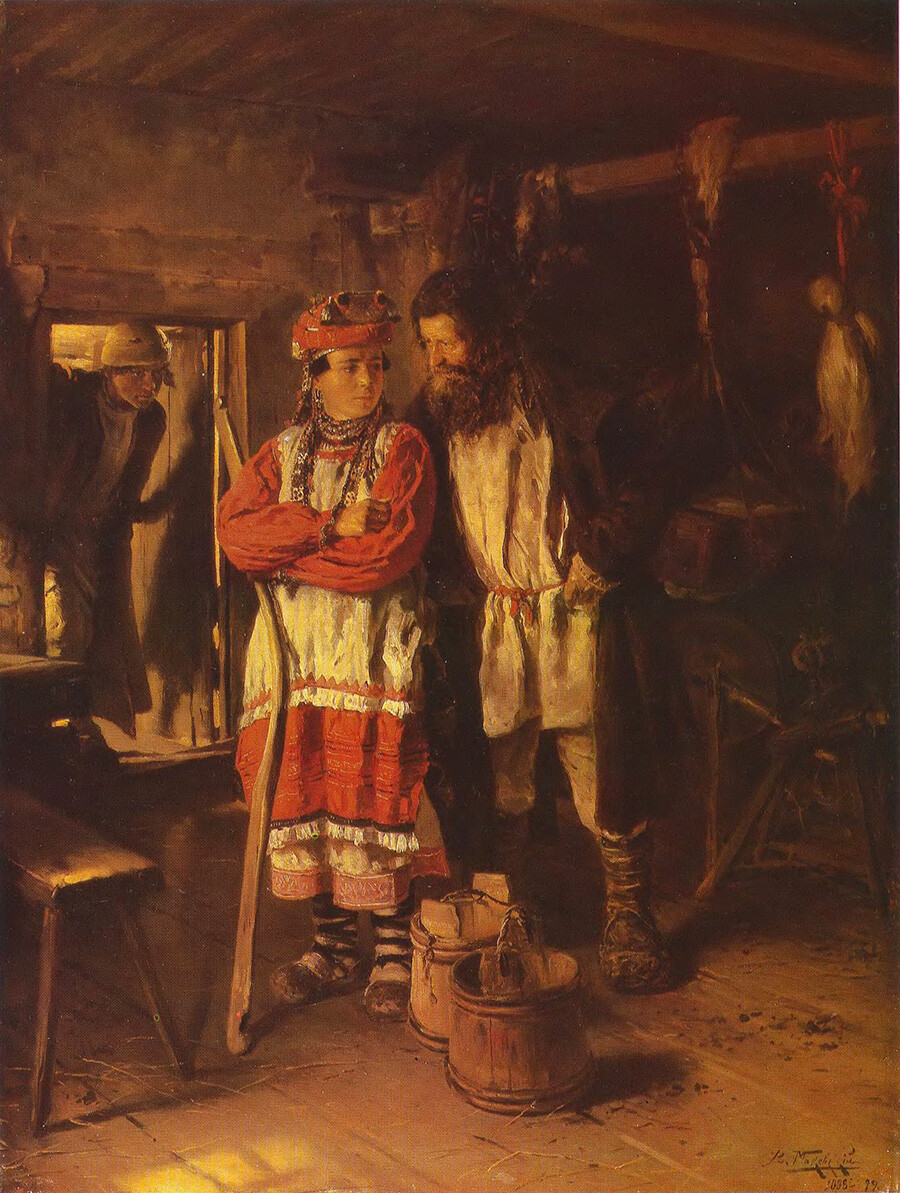 “Il suocero”, dipinto del 1888 del pittore Vladimir Makovskij (1846-1920)