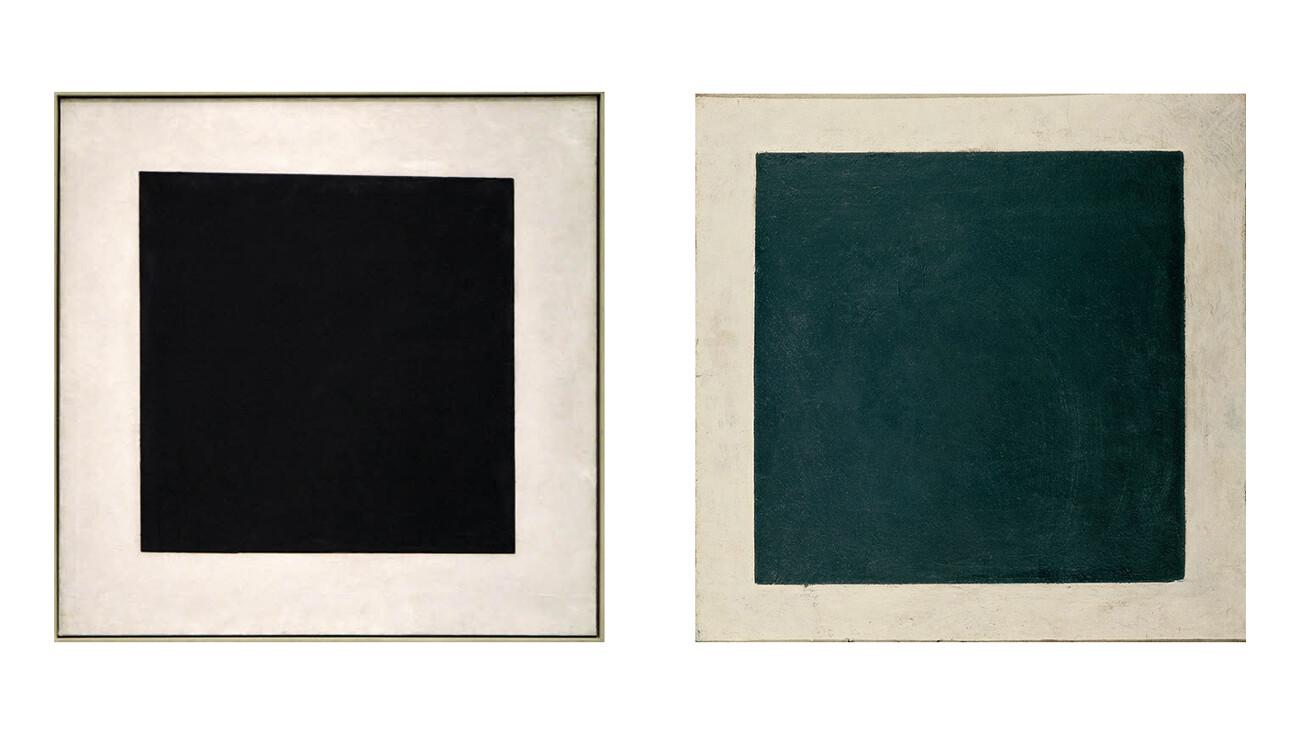 Kazimir Malevič. Črni kvadrat, 1929 in Kazimir Malevič. Črni kvadrat, na prelomu 20ih in 30ih let 20. stoletja 