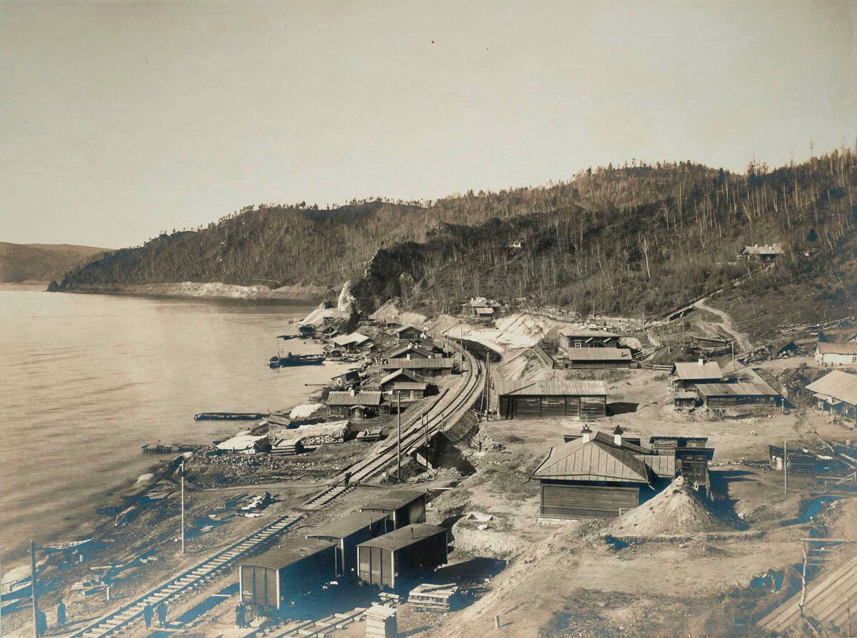 Cantieri della linea Circum-Bajkal in costruzione. Foto del 1902-1904