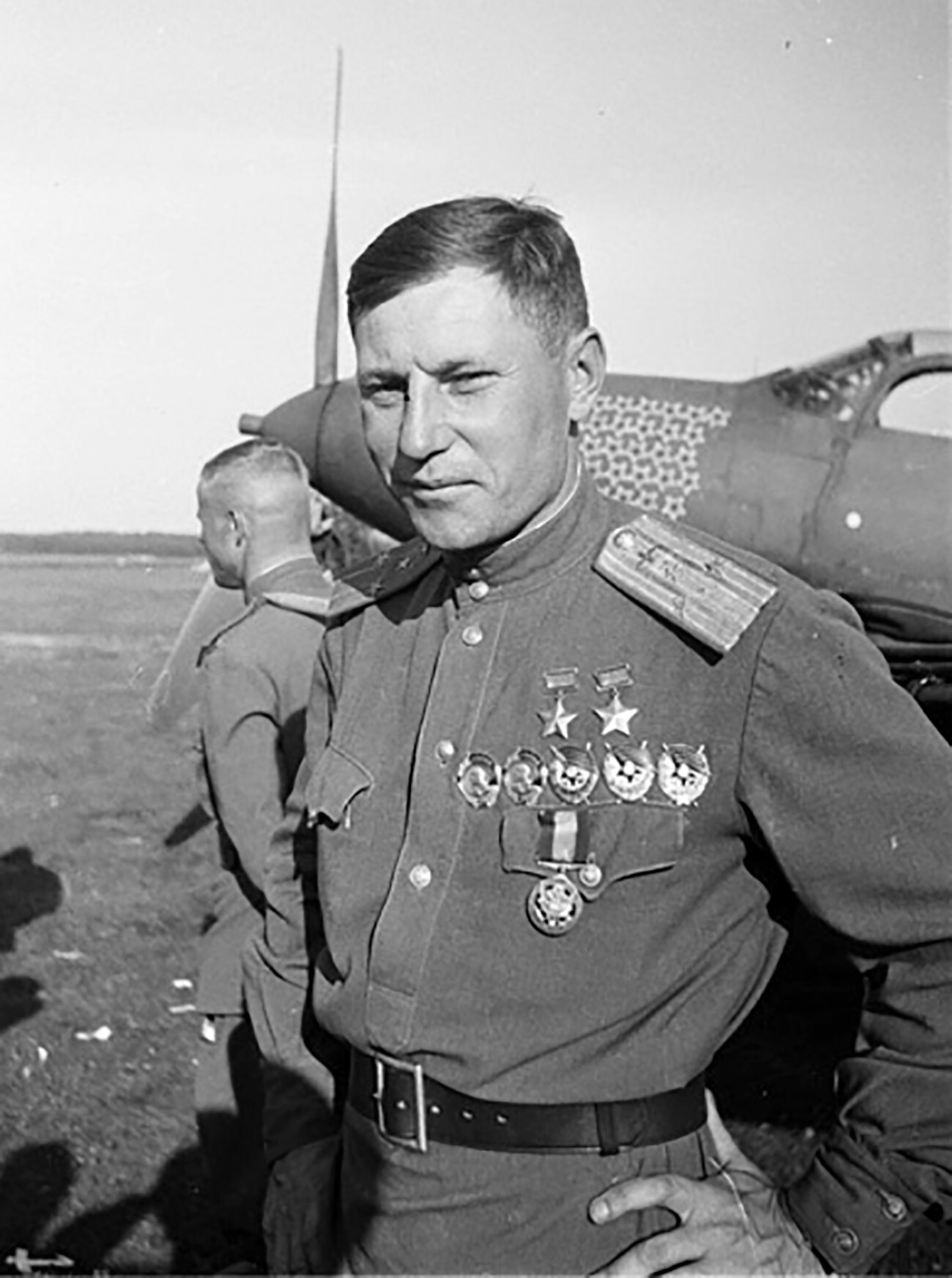 Héroe de la Unión Soviética, el piloto Alexánder Pokrishkin.