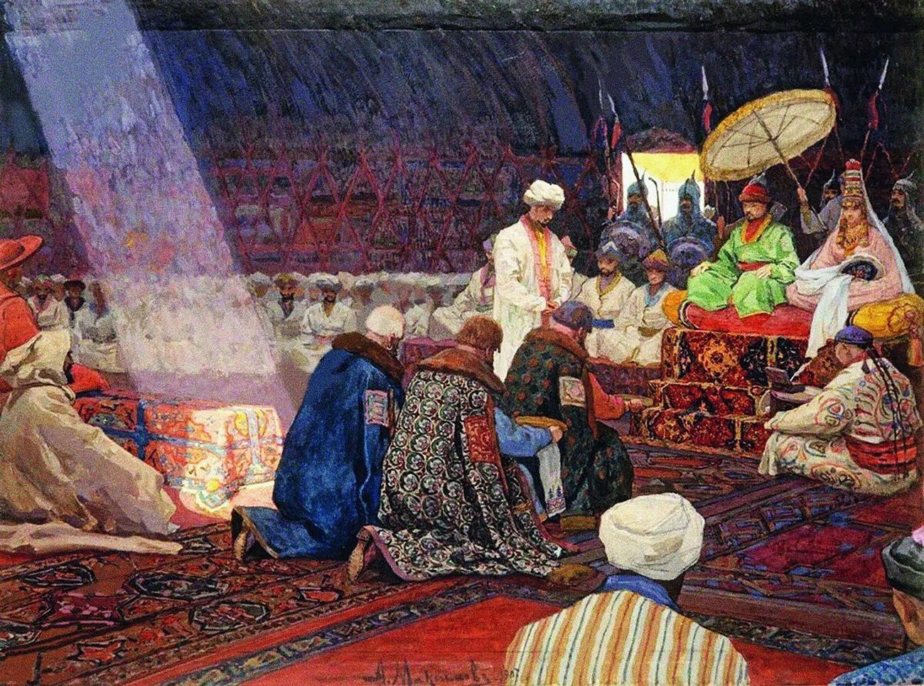 «В Золотой Орде», художник Алексей Ф. Максимов, 1910-е годы