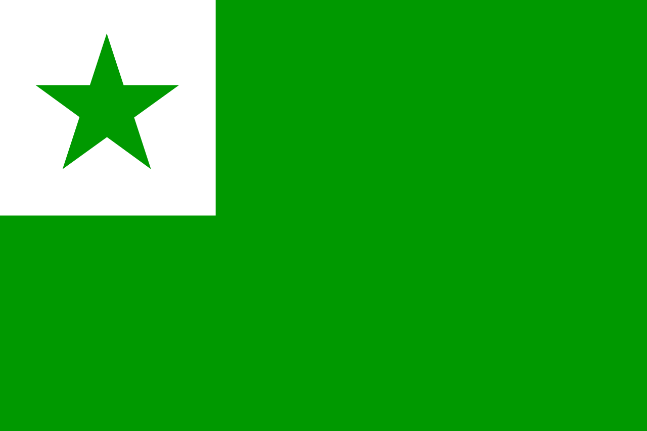 Zastava načrtovanega jezika esperanto in z njim povezanih gibanj. Gabriel Ehrnst GRUNDIN 