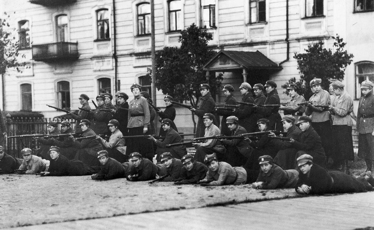 Soldadas polacas en combate durante la guerra soviético-polaca.