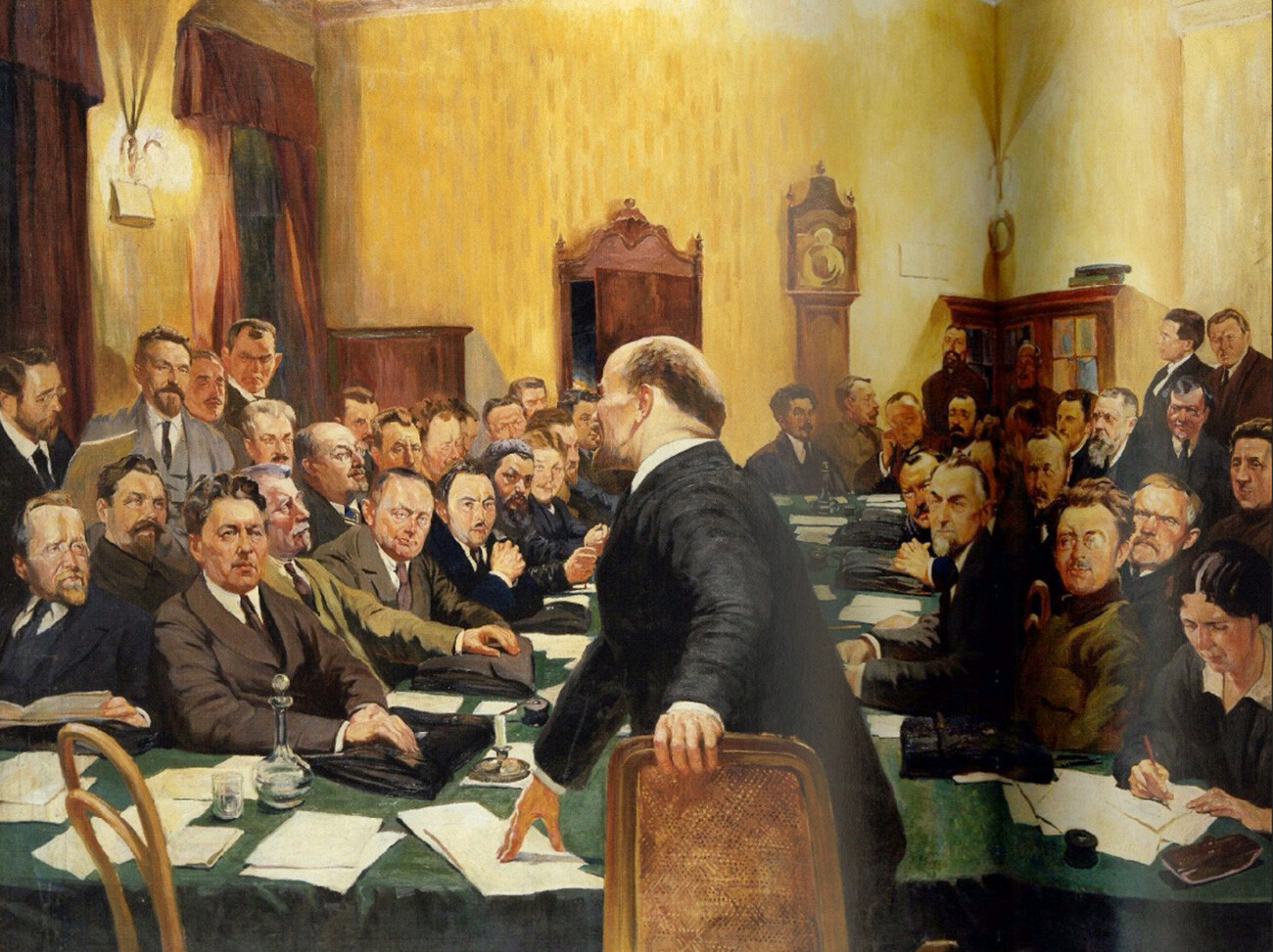 Sesión del Consejo de Comisarios del Pueblo presidida por Lenin (1927).