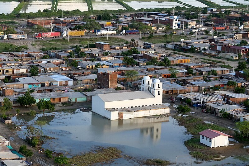 Piura, no Peru, após passagem do El Niño.