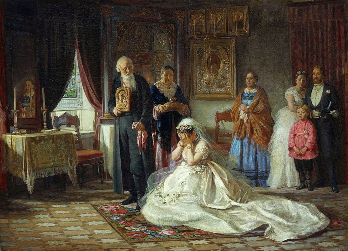 フィルス・ジュラヴレフ『結婚式の前に』1874年