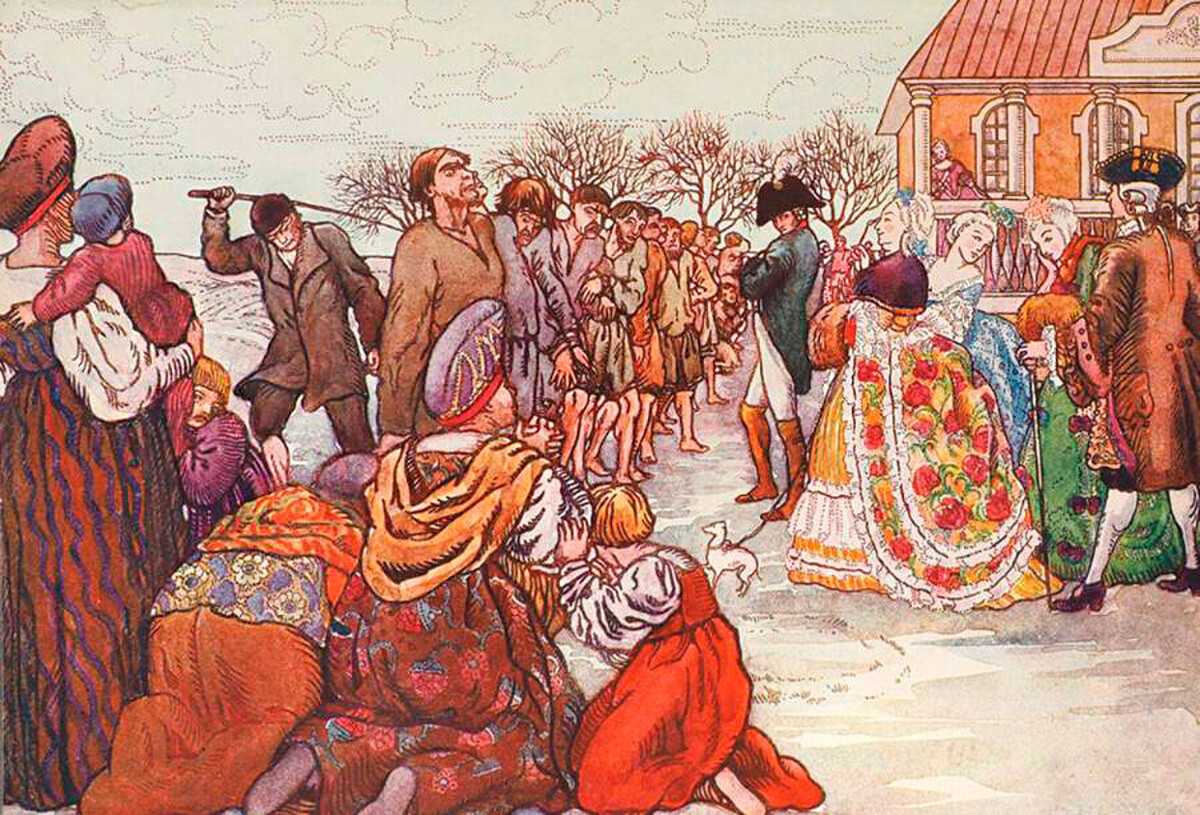 A public execution in the 18th-century Russia, by Nikolay Evreinov