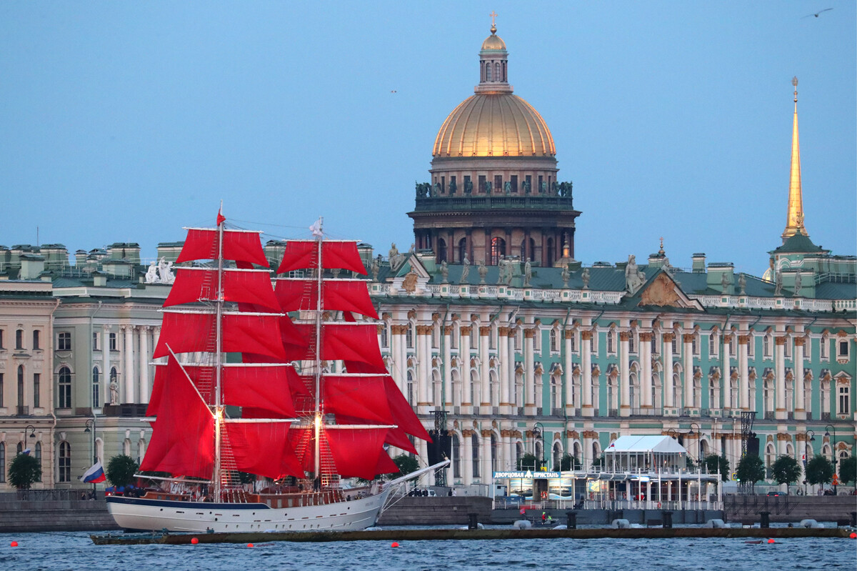 The Scarlet Sails festival on the Neva River