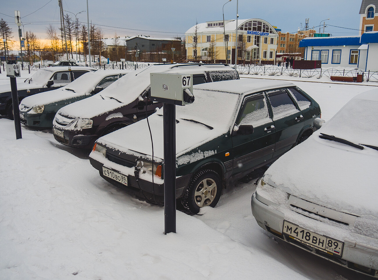 Parking area in the Yamal town of Labytnangi.