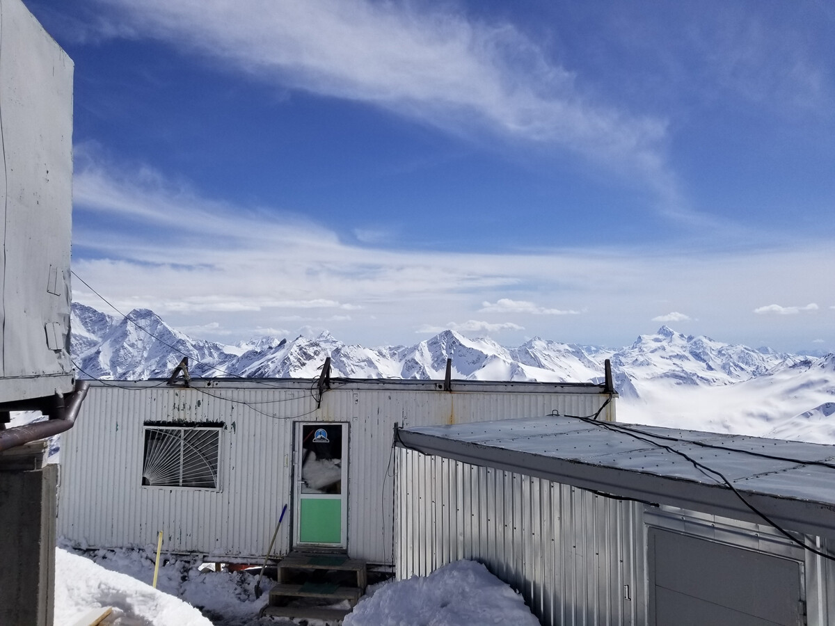 Garabashi-Bochki camp on Mount Elbrus.