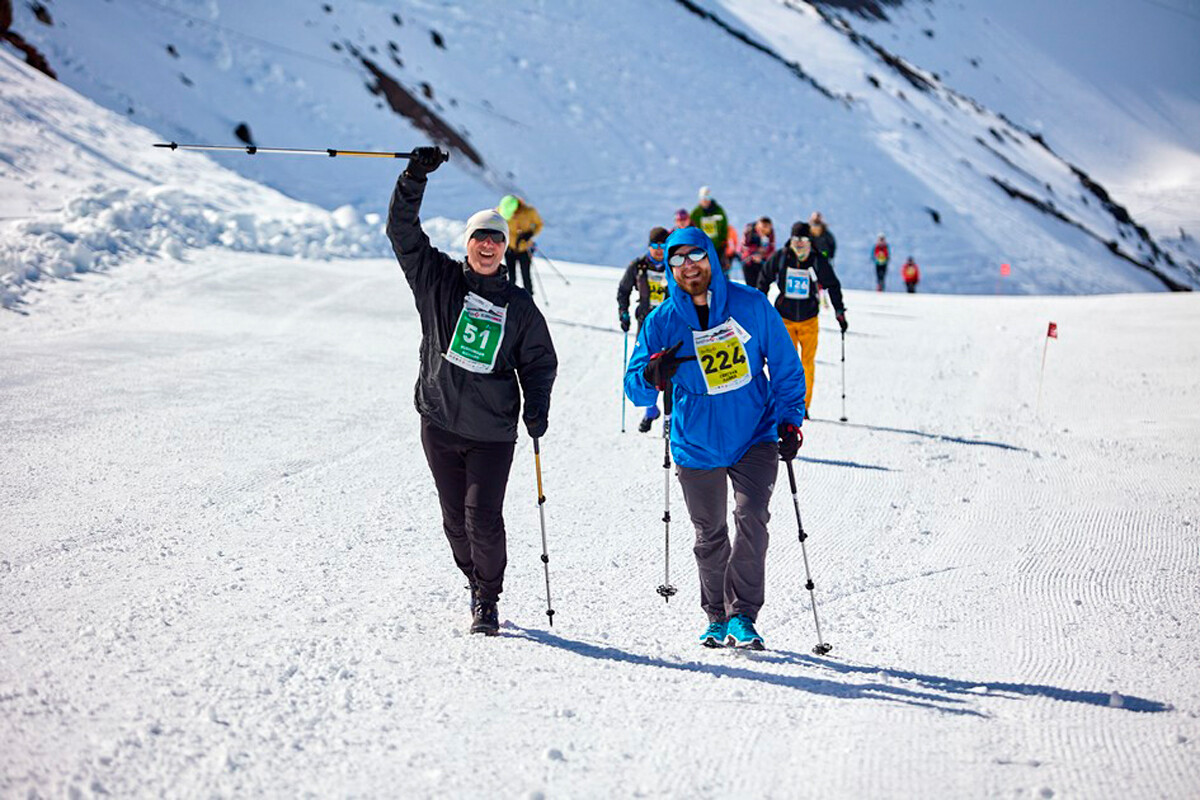 Richard (left) during the Vertical Kilometer.