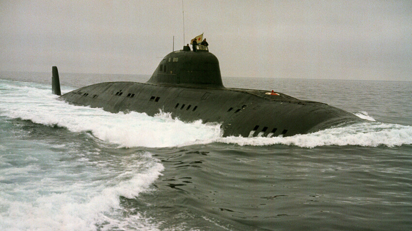Un submarino nuclear en un viaje de entrenamiento. 