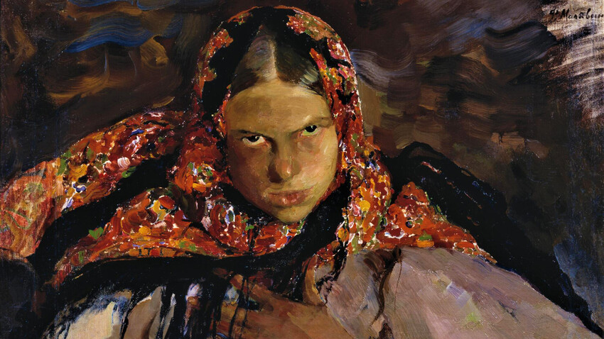 "Bauernmädchen", Philip Malyavin, 1920.