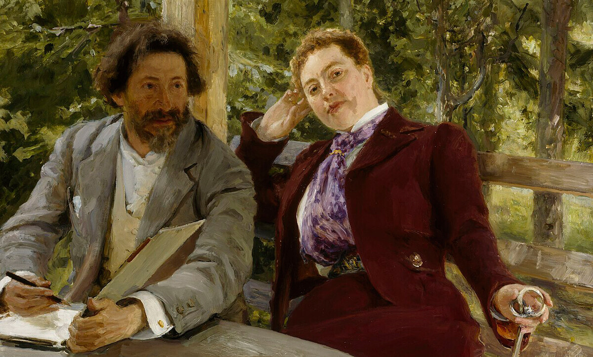 Autorretrato com Natalia Nordman-Severova, 1903, Iliá Répin.
