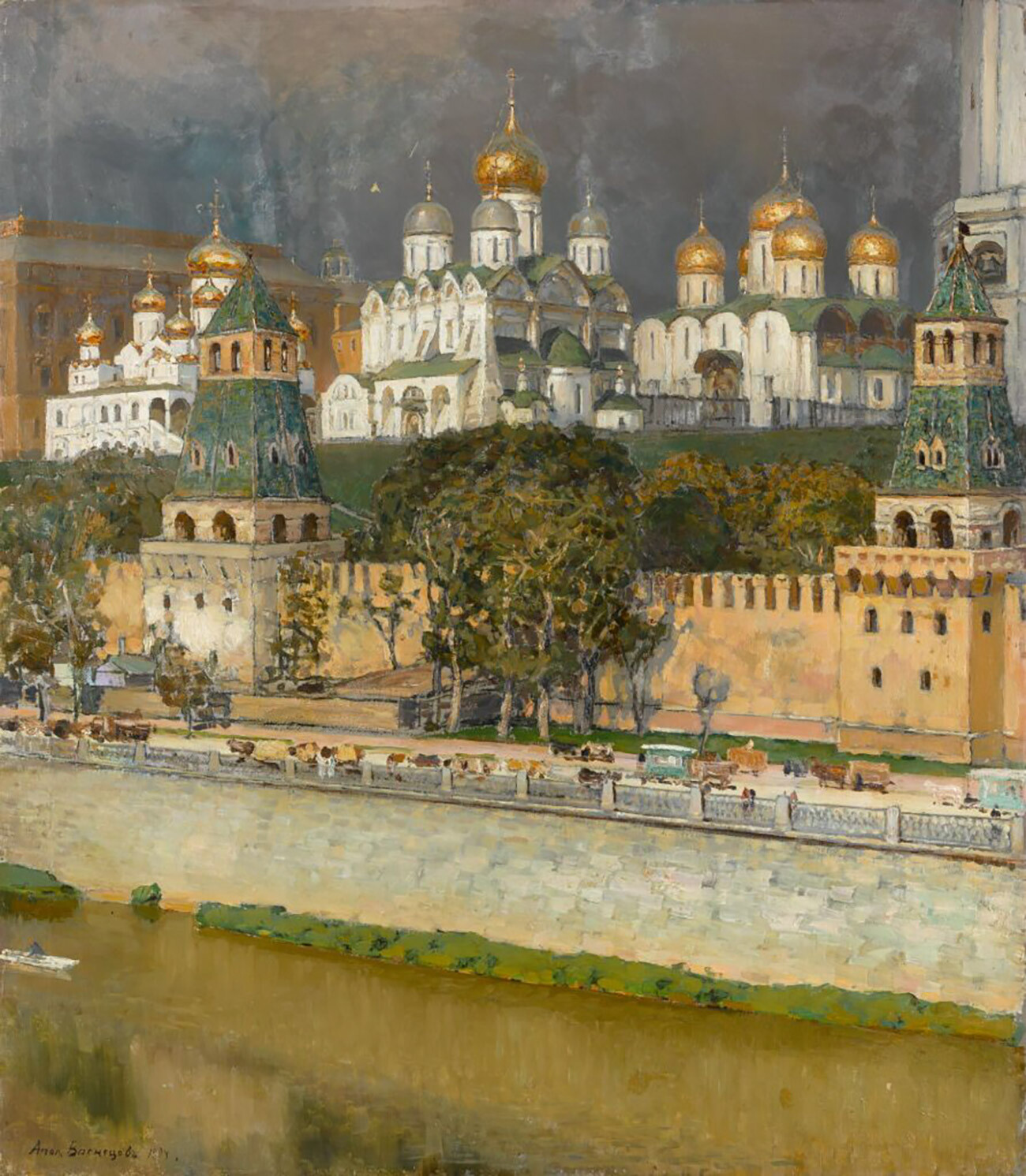 美術品・アンティーク・コレクションモスクワのクレムリンの画家の作品