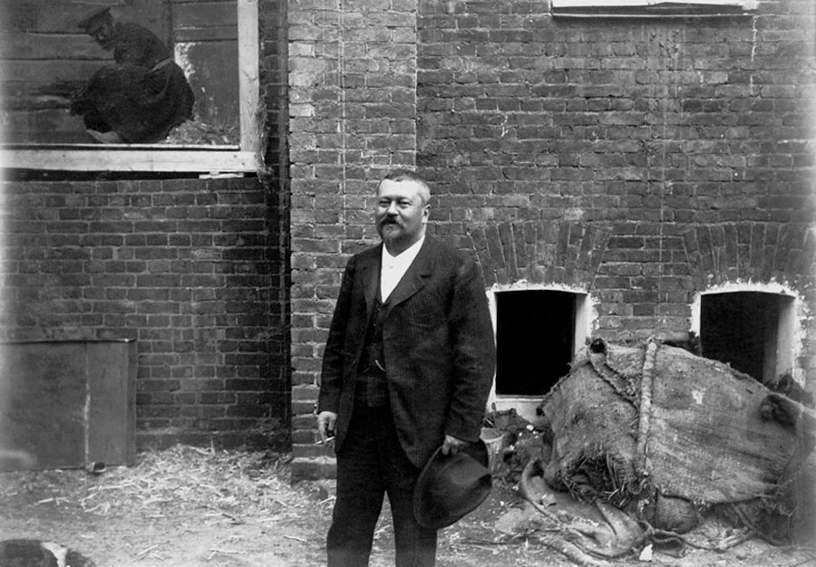 Savva Morozov on the Moscow Art Theater's construction site.