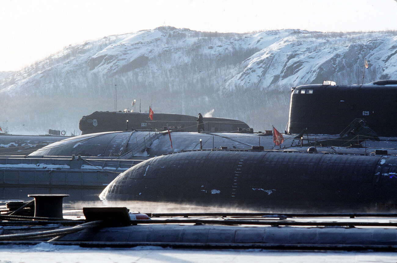 Nuclear submarines of the Russian Northern Fleet. 