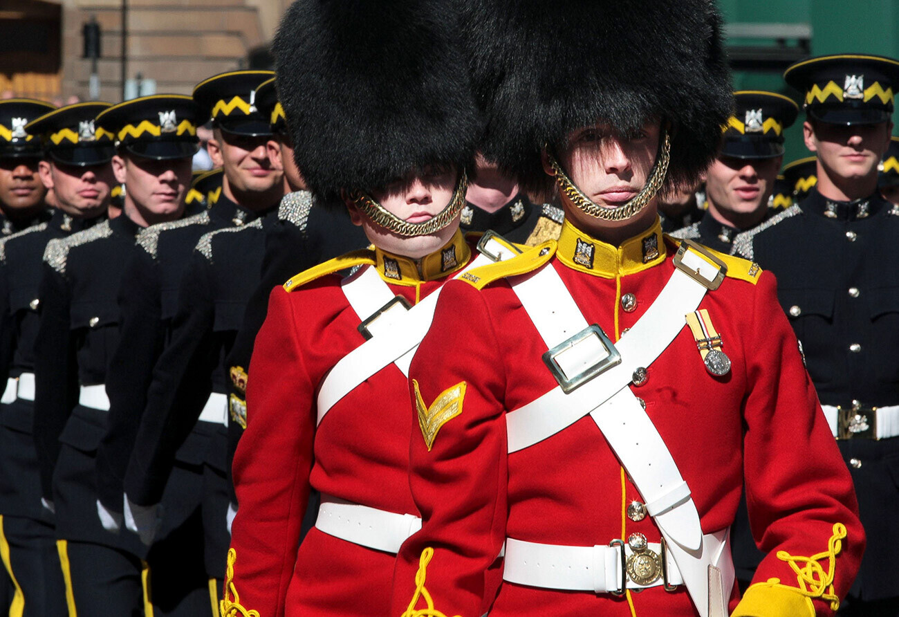 Parade der Royal Scots Dragoon Guards in Glasgow.