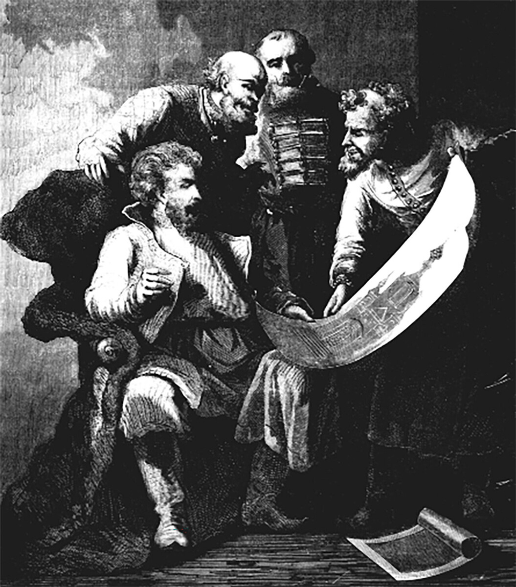 Ivan III and Italian architect Aristotle Fioravanti 