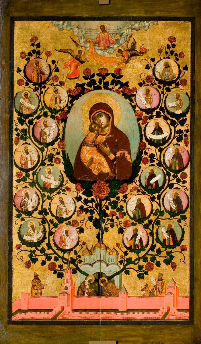 Древо государства Московского (Похвала Богоматери Владимирской). Икона Симона Ушакова, XVII век