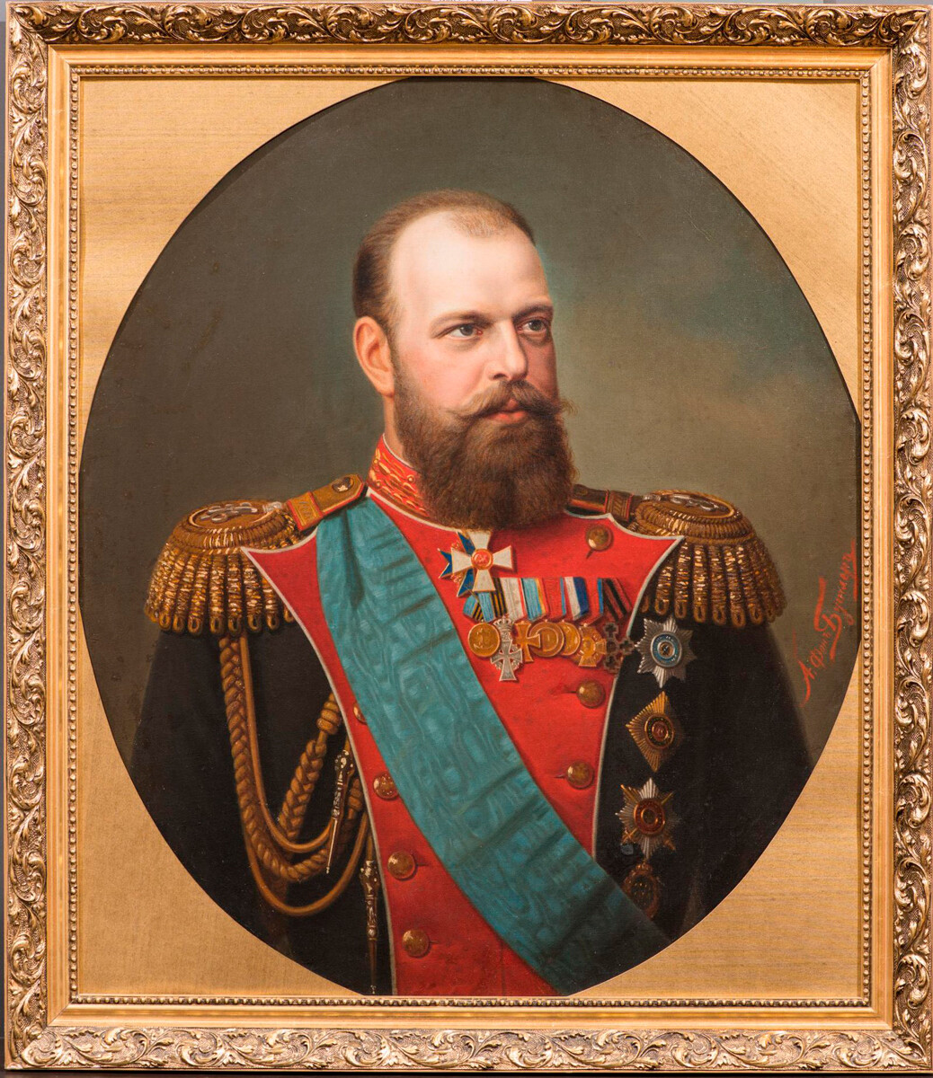 Portrait d'Alexandre III par A. von Butler, début des années 1880