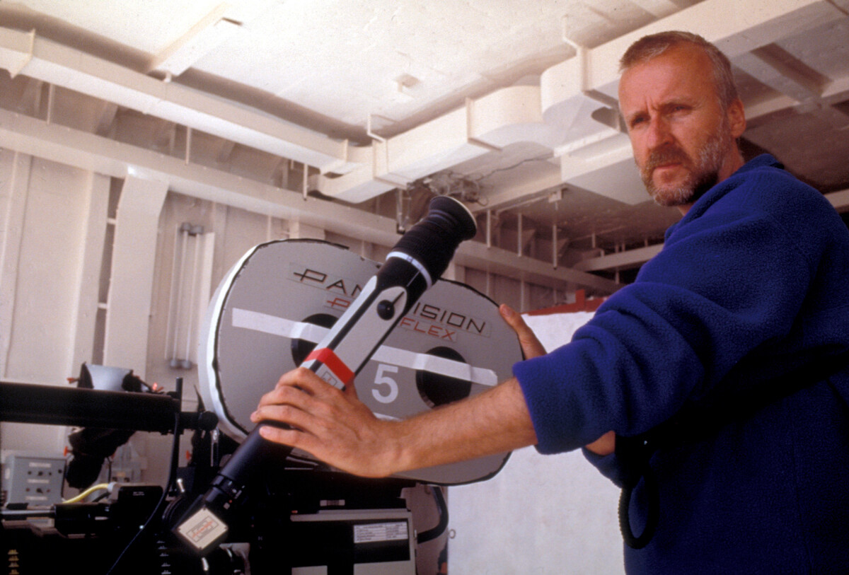 James Cameron rodando, 1997.