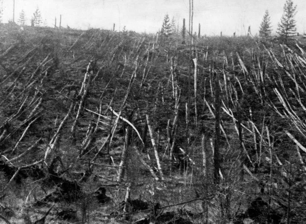 Evenk region, the debris caused by the Tunguska event, 1930s photo