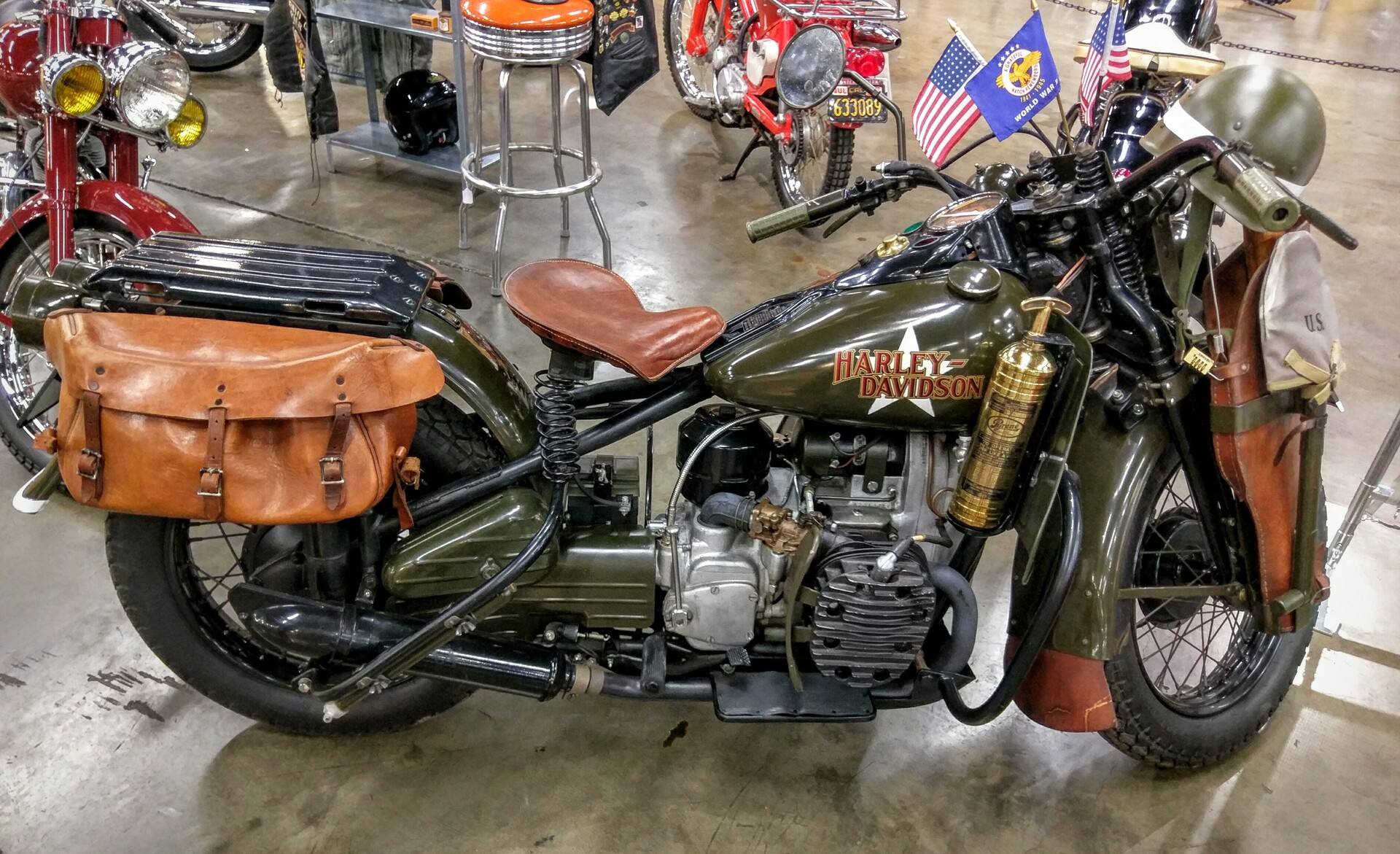 Harley-Davidson XA de 1942 expuesta en el Museo del Automóvil de California.